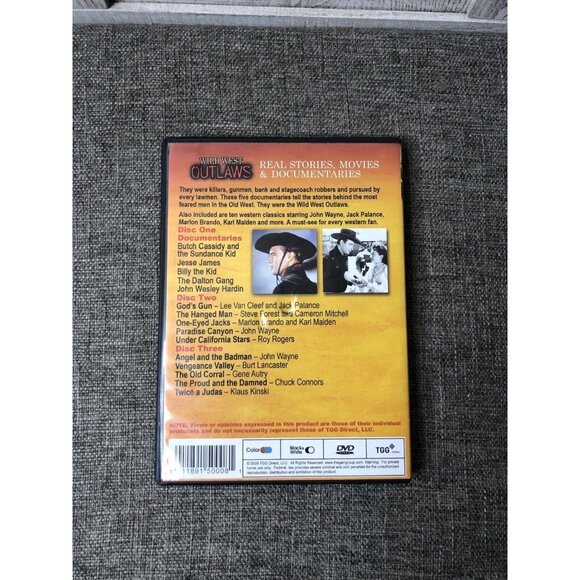 Wild West Outlaws (DVD, 2009, 3-Disc Set) Jesse James Billy the Kid and More - Picture 2 of 3